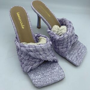Lemonade Akira Chicago woven lilac square toe heels sandals size 7 new lavender